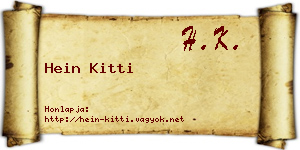 Hein Kitti névjegykártya